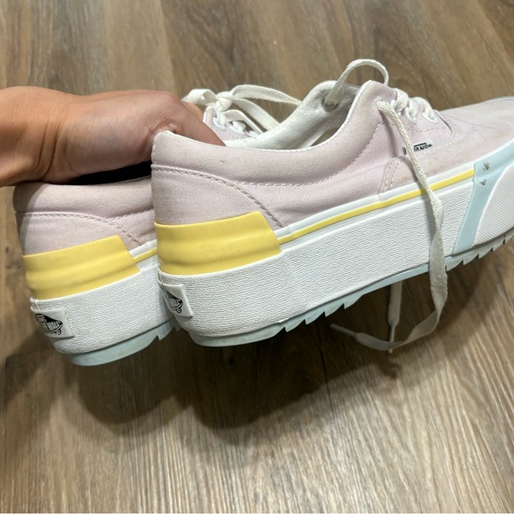 Vans Women's Sneakers in Soft Pink and Yellow - Picture 3 of 4